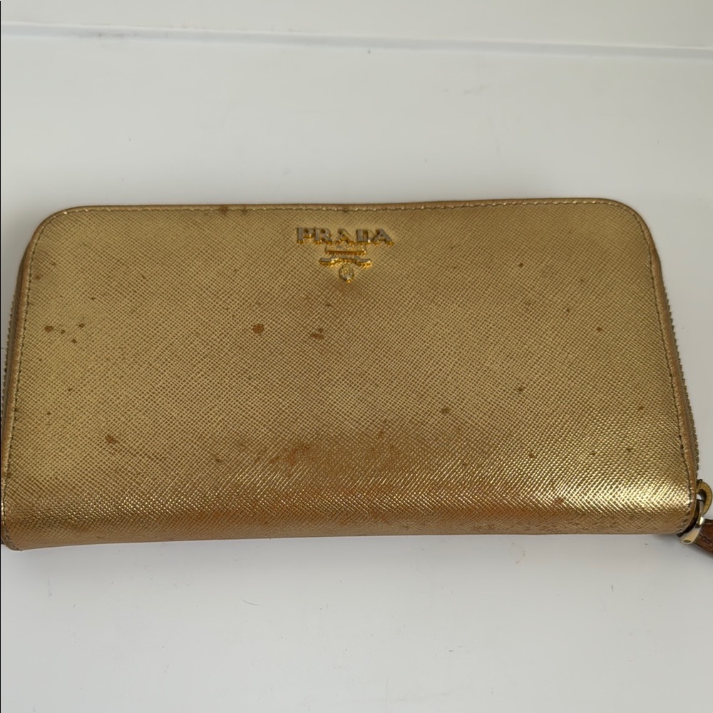 Prada Metallic Gold Wallet